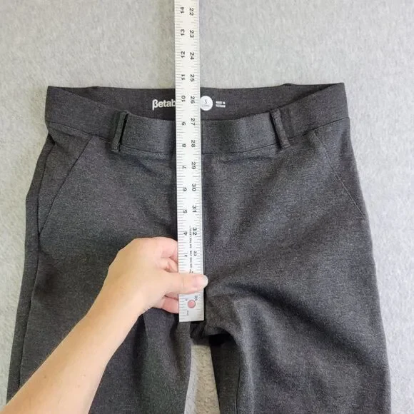 Betabrand Dress Pants Womens ST Long Gray Pull On Straight Leg Mid Rise Slimming - Picture 11 of 15